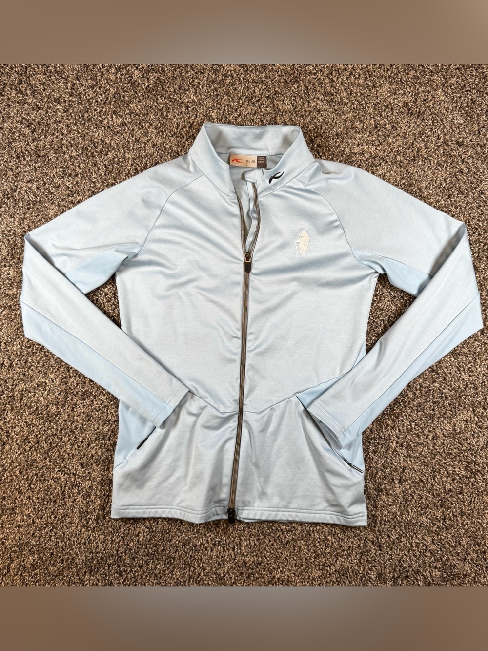 KJUS Marlene Hogs Head Ireland Jacket Women 38 M Blue Full Zip Golf Performance - Picture 2 of 9
